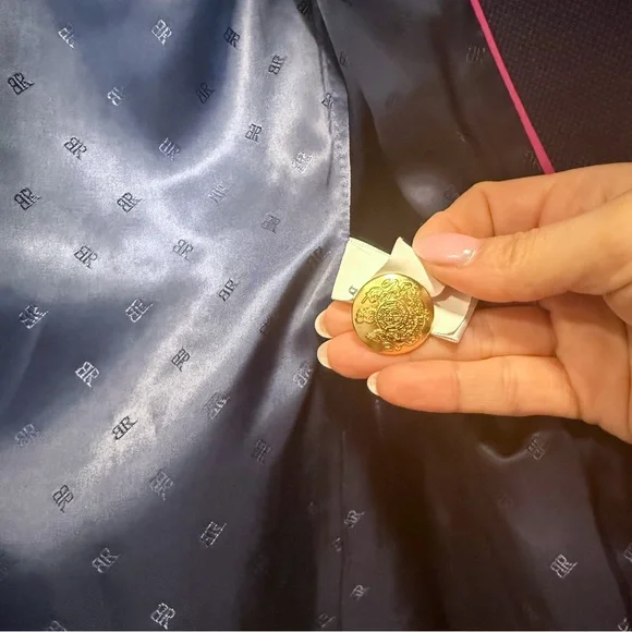 Banana Republic Double Breasted Military Blazer Navy/Black Small - Picture 6 of 12